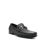 Salvatore Ferragamo Black Calfskin Slip-On Loafers