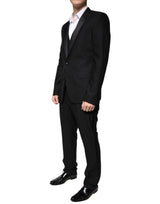 Dolce & Gabbana Black Virgin Wool Tuxedo
