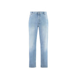 Balmain Blue Cotton Straight-Leg Jeans