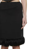 Saint Laurent Black Silk Midi Skirt