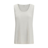P.A.R.O.S.H. White Linen Sleeveles T-Shirt