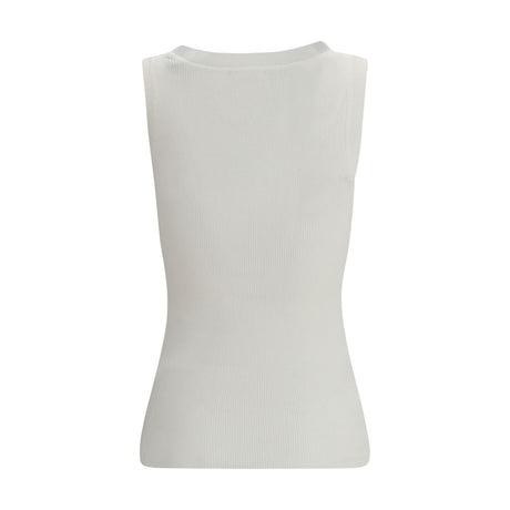 P.A.R.O.S.H. Beige Cotton Sleeveles T-Shirt