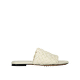 Bottega Veneta White Lamb Leather Mules