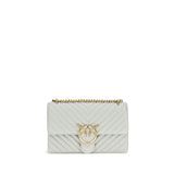 PINKO Gray Calf Leather Bos Taurus Shoulder Bag