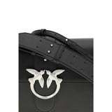 PINKO Black Leather Shoulder Bag