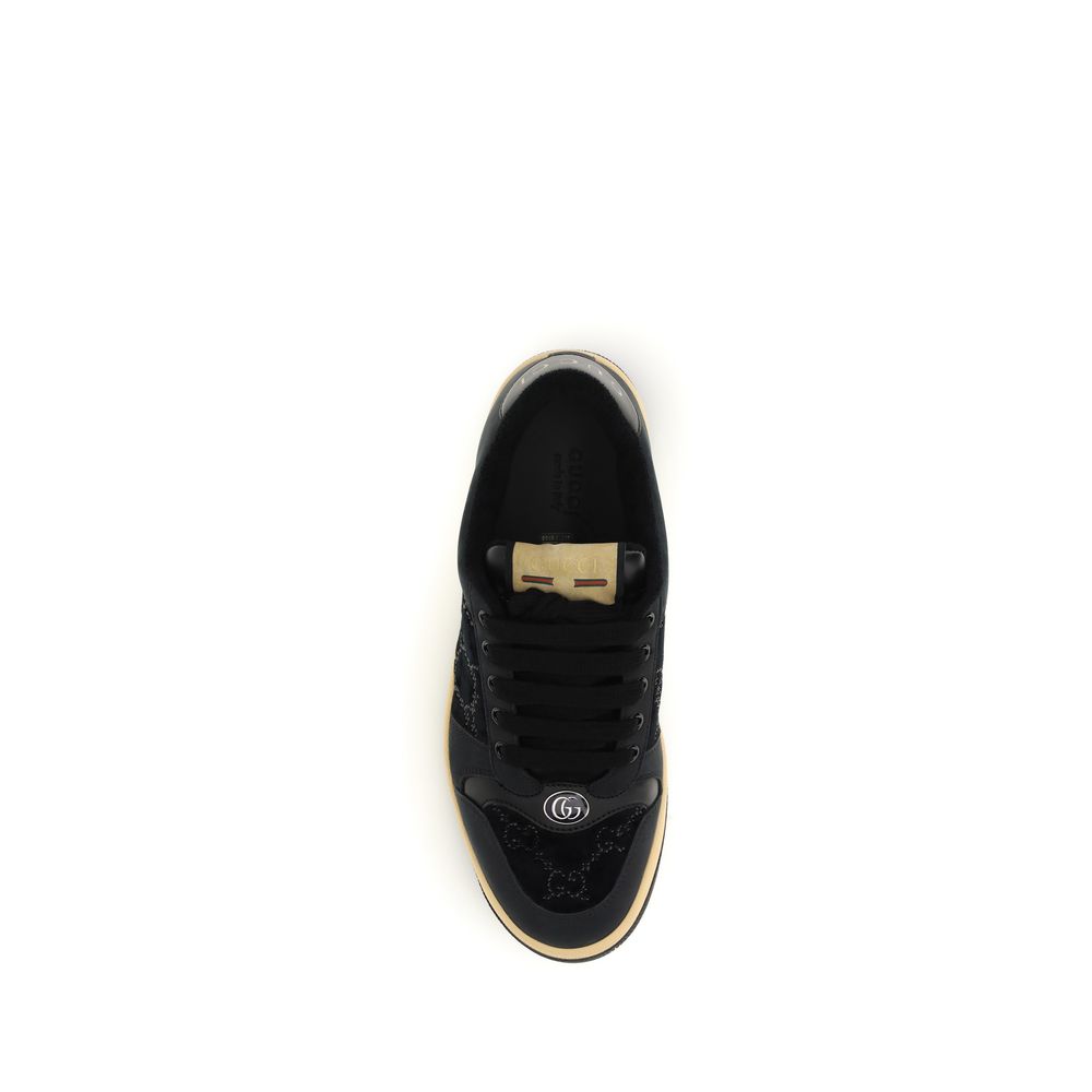 Gucci Blue Cotton Low Top Sneakers