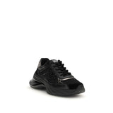 PINKO Black Calf Leather Bos Taurus Chunky Sneakers