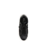 PINKO Black Calf Leather Bos Taurus Platform Sneakers