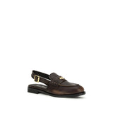 Miu Miu Brown Calf Leather Bos Taurus Slip-On Loafers