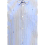 Gucci Blue Cotton Pattern Shirt