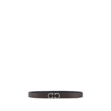 Ferragamo Black Calf Leather Bos Taurus Regular Belt