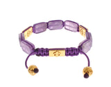 Nialaya Dazzling Diamond Gold-Plated Amethyst Bracelet