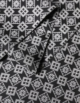 Dolce & Gabbana Black White Silk Geometric Neck Wrap 142cm X 15cm Scarf