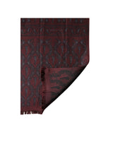 Dolce & Gabbana Burgundy Black Silk Paisley Foulard 135cm X 22cm  Scarf