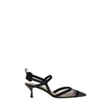Fendi Black Nylon Platform Pumps