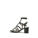 Valentino Garavani Black Calf Leather Bos Taurus Platform Sandals