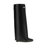 Givenchy Black Calf Leather Bos Taurus Flat Boots