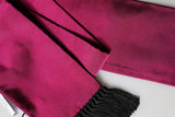 Dolce & Gabbana Burgundy Silk Fringe Neck Wrap Foulard 160.5cm x 8cm  Scarf