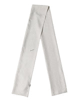 Dolce & Gabbana White Brown Polka Dot Silk Bandeau Neck Wrap 151cm x 13cm  Scarf
