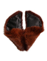 Dolce & Gabbana Brown Mink Fur Collar Women Neck Wrap 60cm x 14cm  Scarf