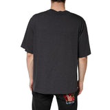 Dolce & Gabbana Dark Grey Cotton Crewneck Short Sleeve