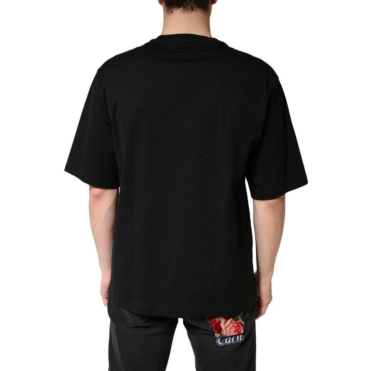 Dolce & Gabbana Black Cotton Crewneck Short Sleeve T-Shirt