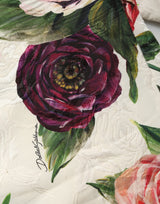 Dolce & Gabbana Multicolor Rose Floral Cropped Trousers Pants