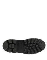 Dolce & Gabbana Black Leather Trek Sole Combat Boots Shoes