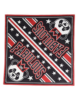 Dolce & Gabbana Black Red Panda Cotton Square Foulard 50.5cm x 50cm Scarf