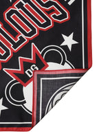 Dolce & Gabbana Black Red Panda Cotton Square Foulard 50.5cm x 50cm Scarf