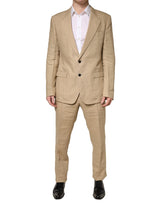 Dolce & Gabbana Beige TAORMINA Single Breasted Formal 2 Piece Suit