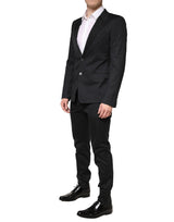 Dolce & Gabbana Black Cotton Single Breasted 2 Piece Suit