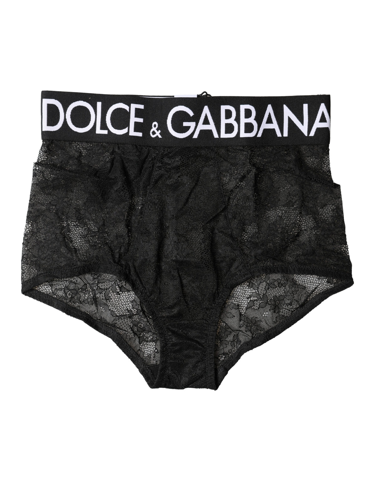 Dolce & Gabbana Black Logo Girdle High Waist Panty Underwear
