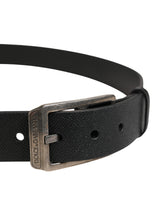Dolce & Gabbana Black Calf Leather Silver Metal Buckle Belt