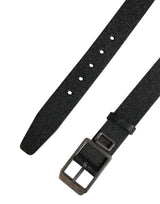 Dolce & Gabbana Black Calf Leather Silver Metal Buckle Belt