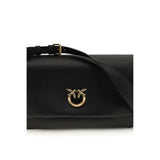 PINKO Black Calf Leather Bos Taurus Shoulder Bag