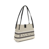Balmain Beige Cotton Shoulder Bag