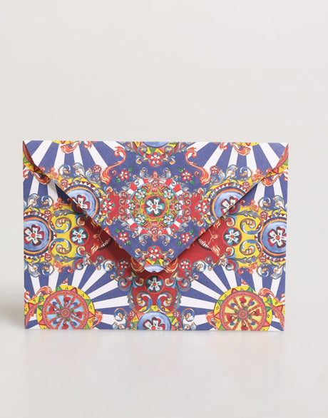 Dolce & Gabbana Multicolor Carretto Siciliano Envelope Post Card Holder