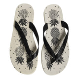 Dolce & Gabbana White Pineapple Print Slides Flip Flops Shoes