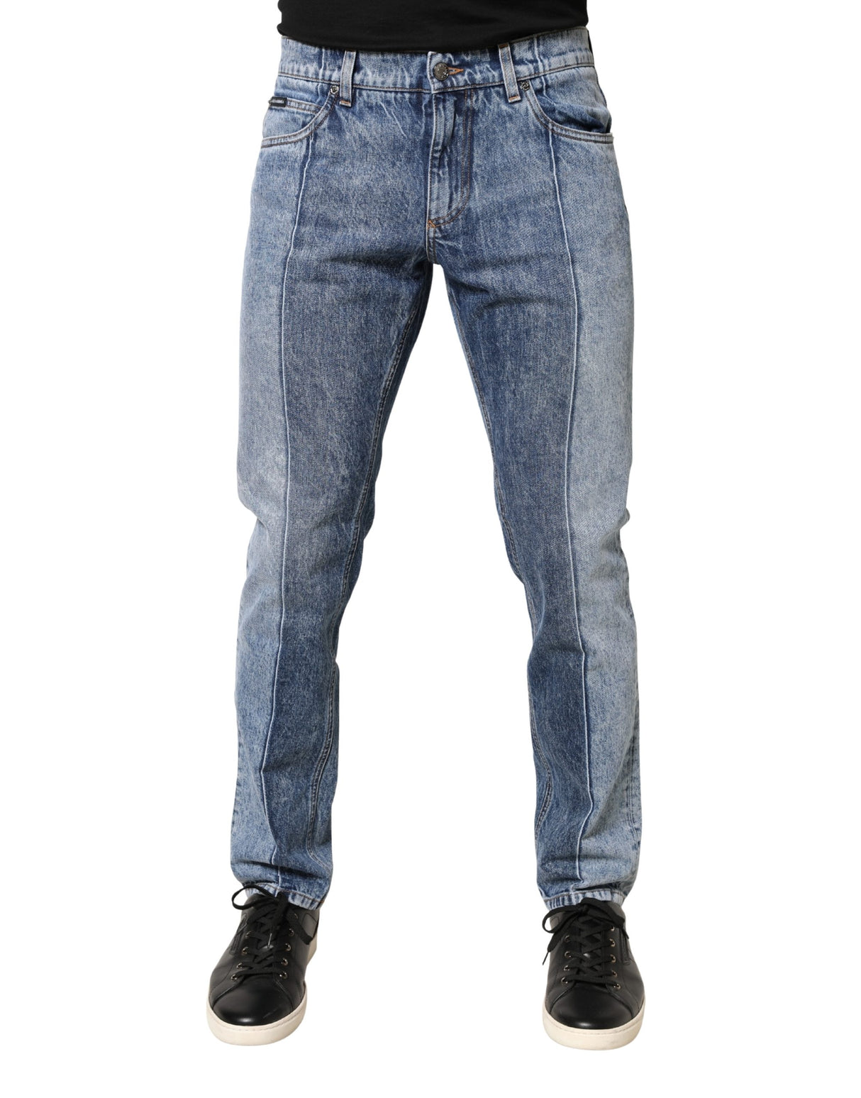 Dolce & Gabbana Two Tone Blue Cotton Regular Men Denim Jeans