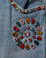 Dolce & Gabbana Blue Embellished Loose Cotton Men Denim Jeans