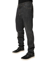 Dolce & Gabbana Dark Gray Slim Fit Cotton Men Denim Jeans