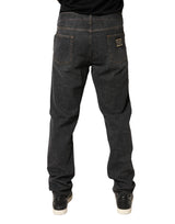 Dolce & Gabbana Dark Gray Slim Fit Cotton Men Denim Jeans