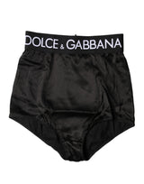 Dolce & Gabbana Black Logo Girdle High Waist Panty  Underwear