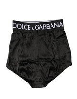 Dolce & Gabbana Black Logo Girdle High Waist Panty  Underwear