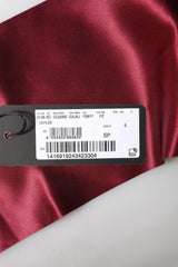 Dolce & Gabbana Red Satin Silk Fringes Men Foulard 137.5cm x14.5cm Scarf