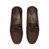 Salvatore Ferragamo Brown Calfskin Slip-On Loafers