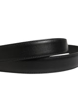 Dolce & Gabbana Men Black Classic Leather Metal Buckle Belt