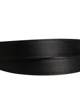 Dolce & Gabbana Men Black Classic Leather Metal Buckle Belt