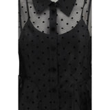 Ganni Black Recycled Polyester Pattern Shirt